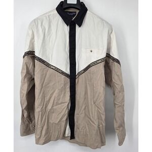 VINTAGE Wrangler Western Shirts Pearl Snap Shirt Aztec Design Men's Large